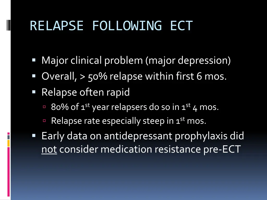 relapse following ect
