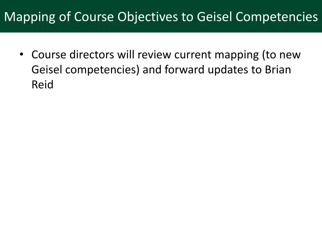 mapping of course objectives to geisel