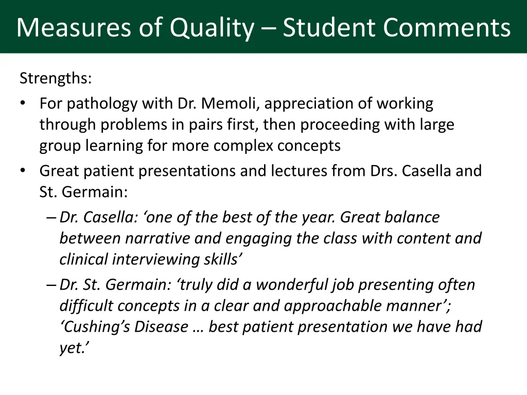 measures of quality student comments 1