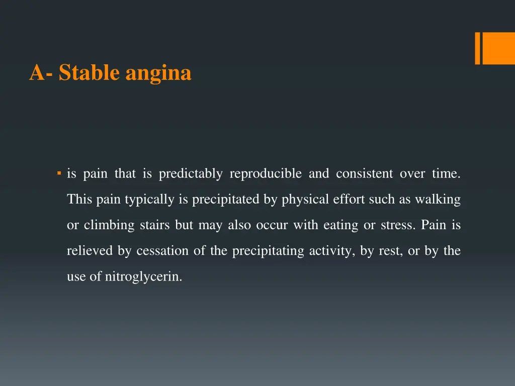 a stable angina