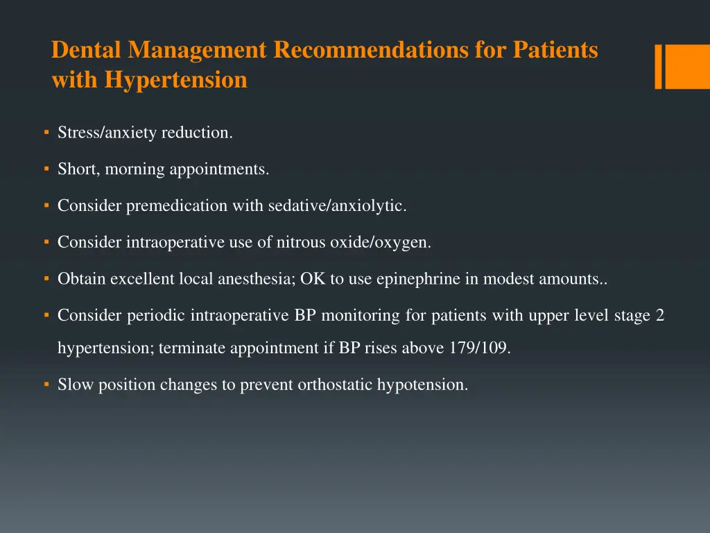 dental management recommendations for patients