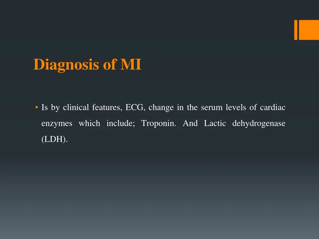 diagnosis of mi
