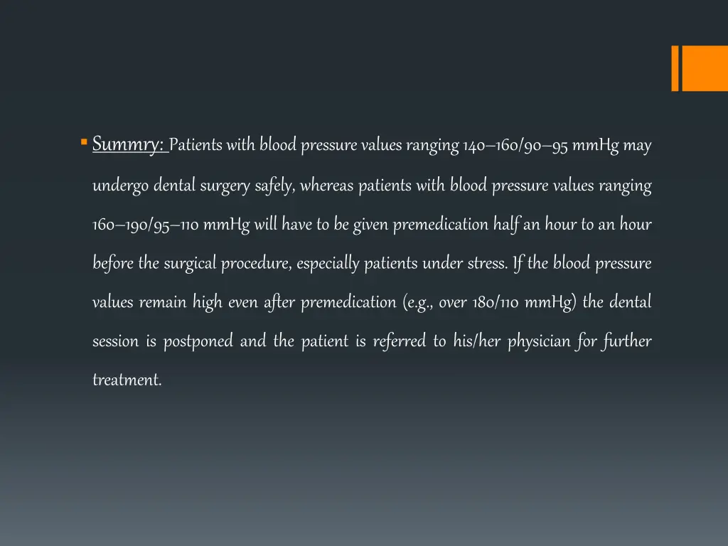 summry patients with blood pressure values