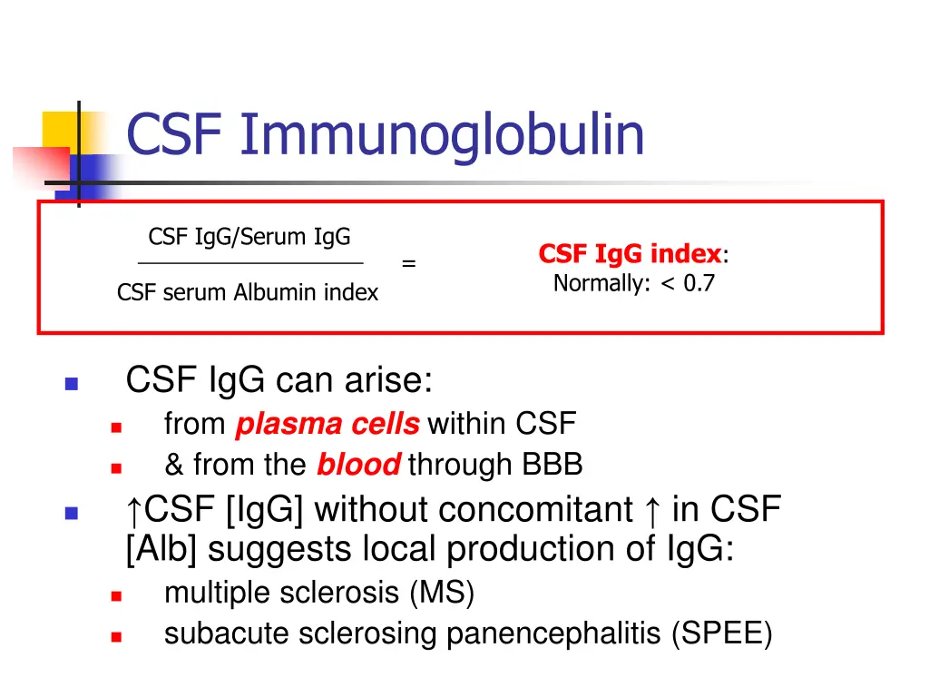 csf immunoglobulin