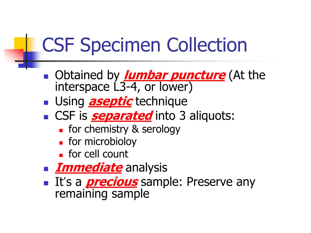 csf specimen collection