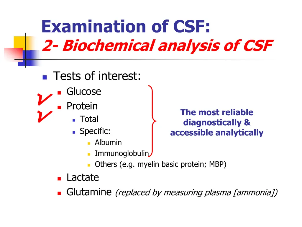 examination of csf 2 biochemical analysis of csf