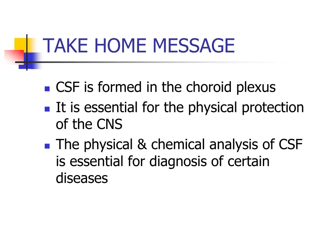 take home message