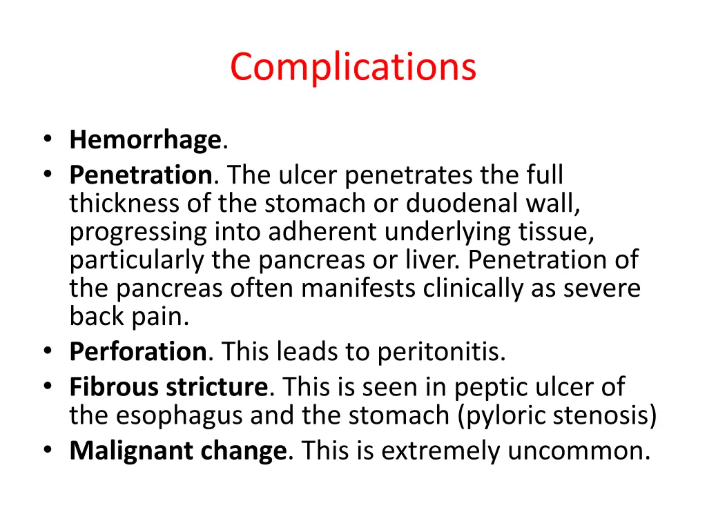 complications