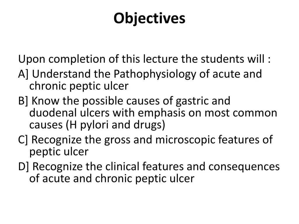 objectives