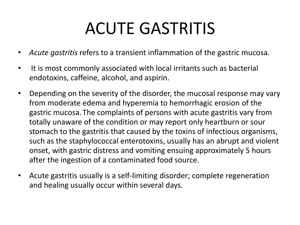 acute gastritis