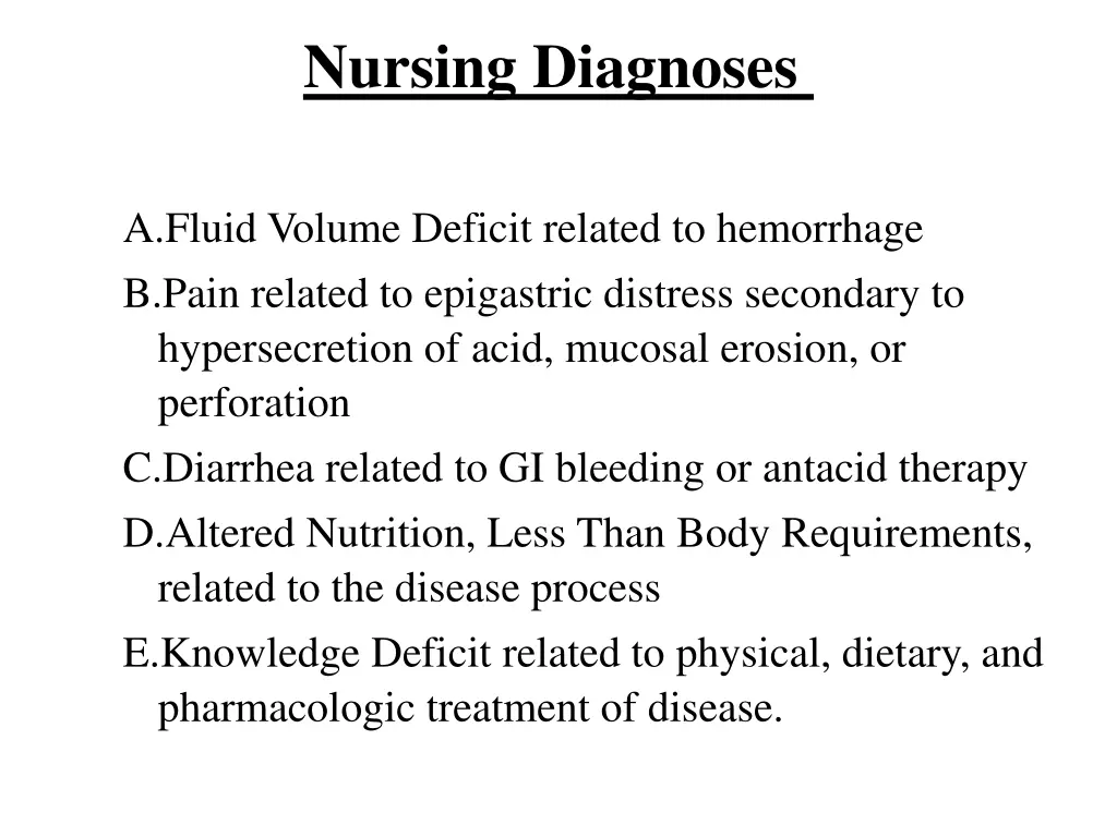 nursing diagnoses