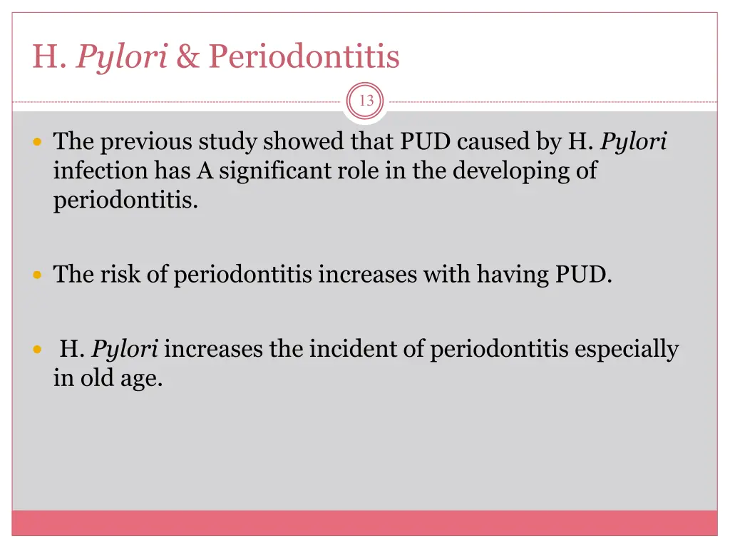 h pylori periodontitis