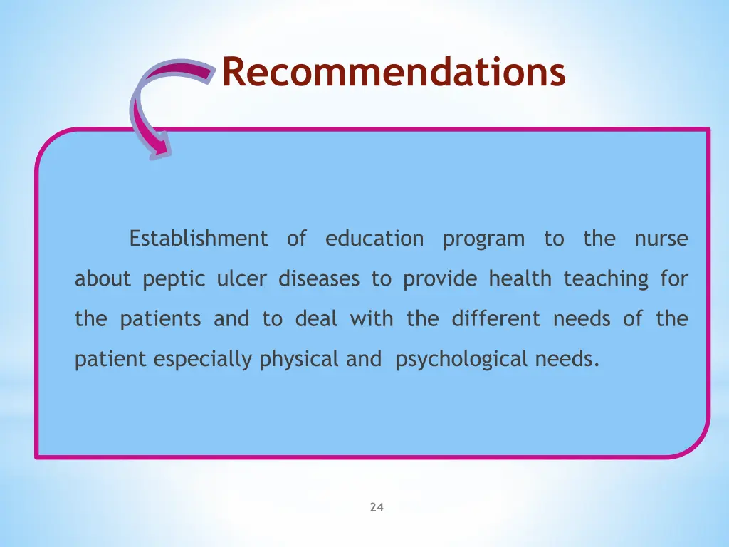 recommendations