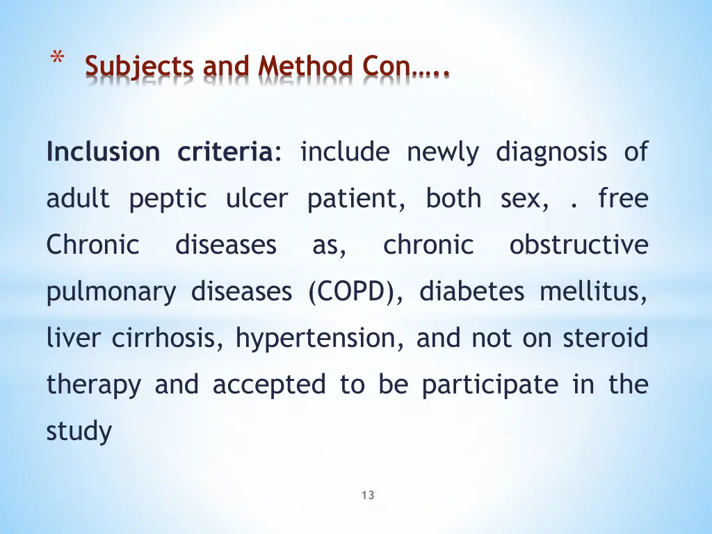 subjects and method con