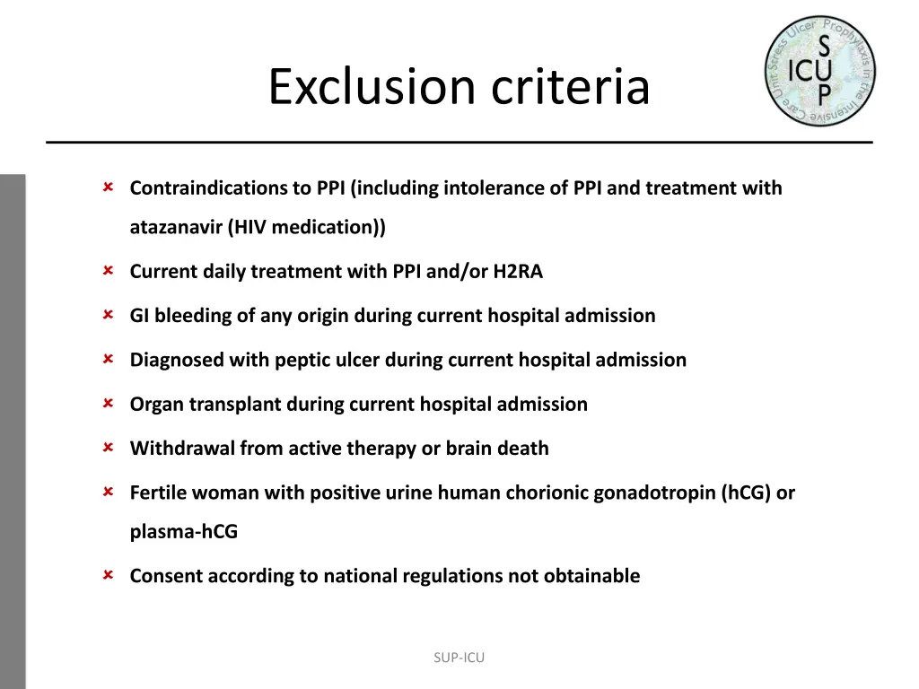 exclusion criteria