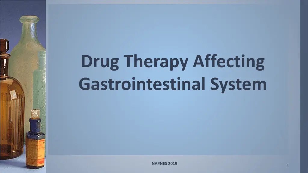 drug therapy affecting gastrointestinal system
