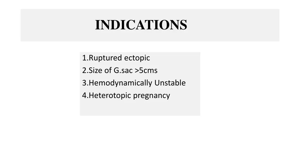 indications