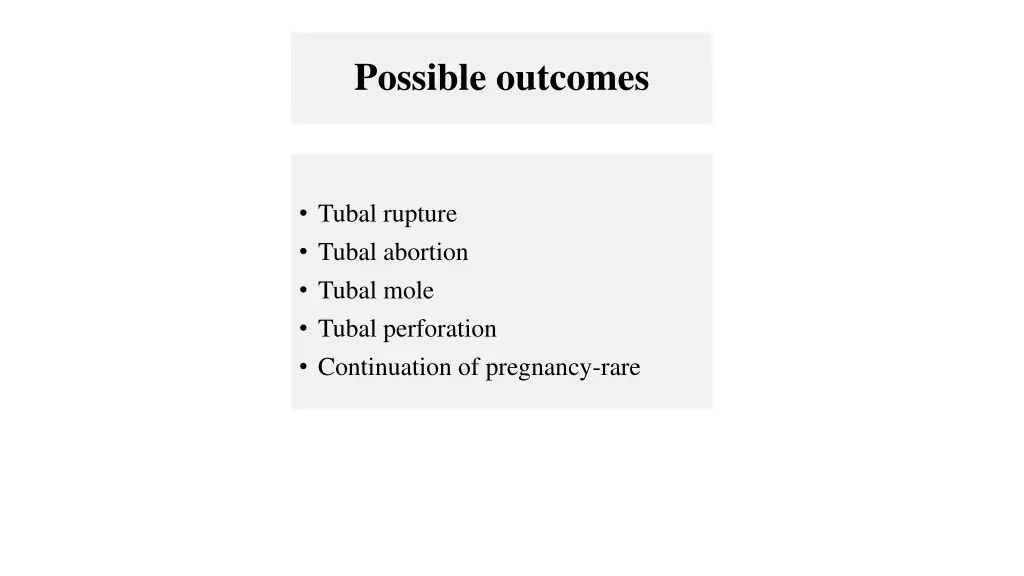 possible outcomes