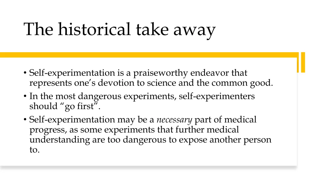 the historical take away