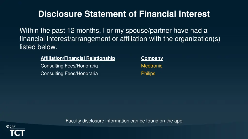 disclosure statement of financial interest
