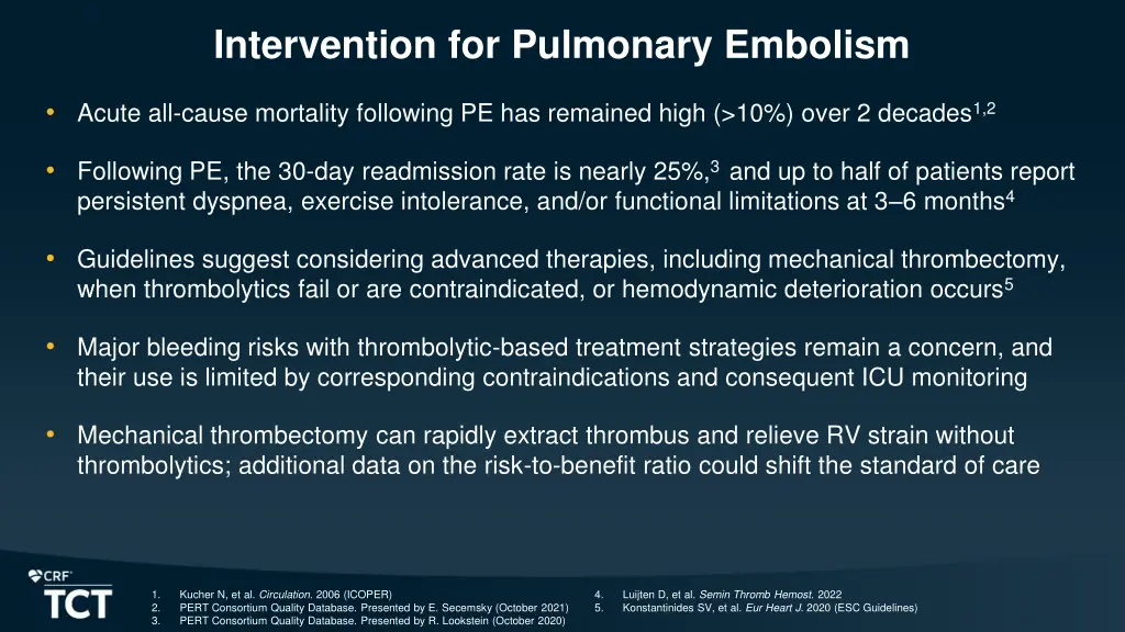 intervention for pulmonary embolism