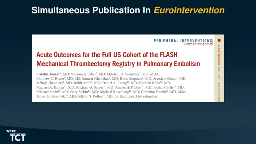 simultaneous publication in eurointervention