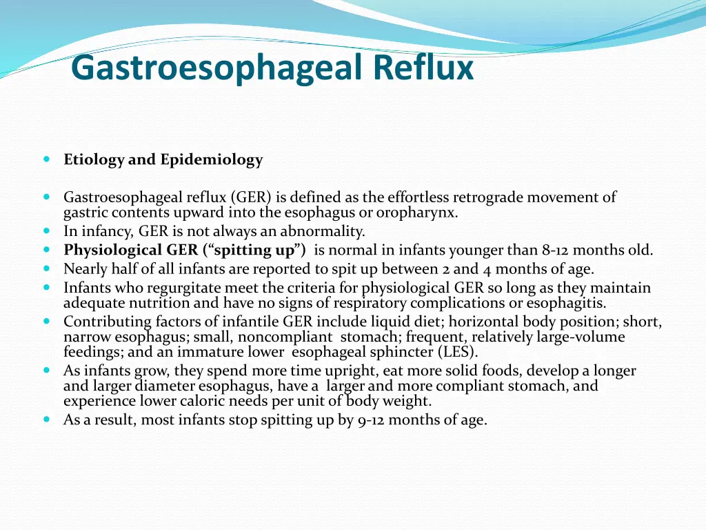 gastroesophageal reflux