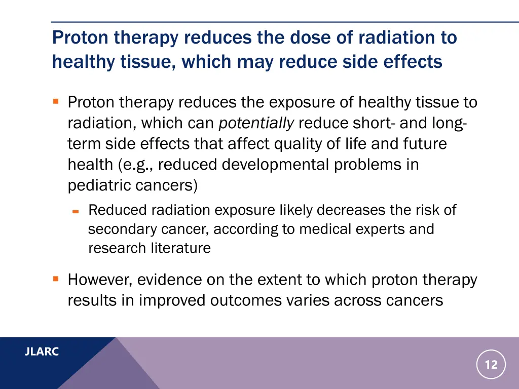 proton therapy reduces the dose of radiation