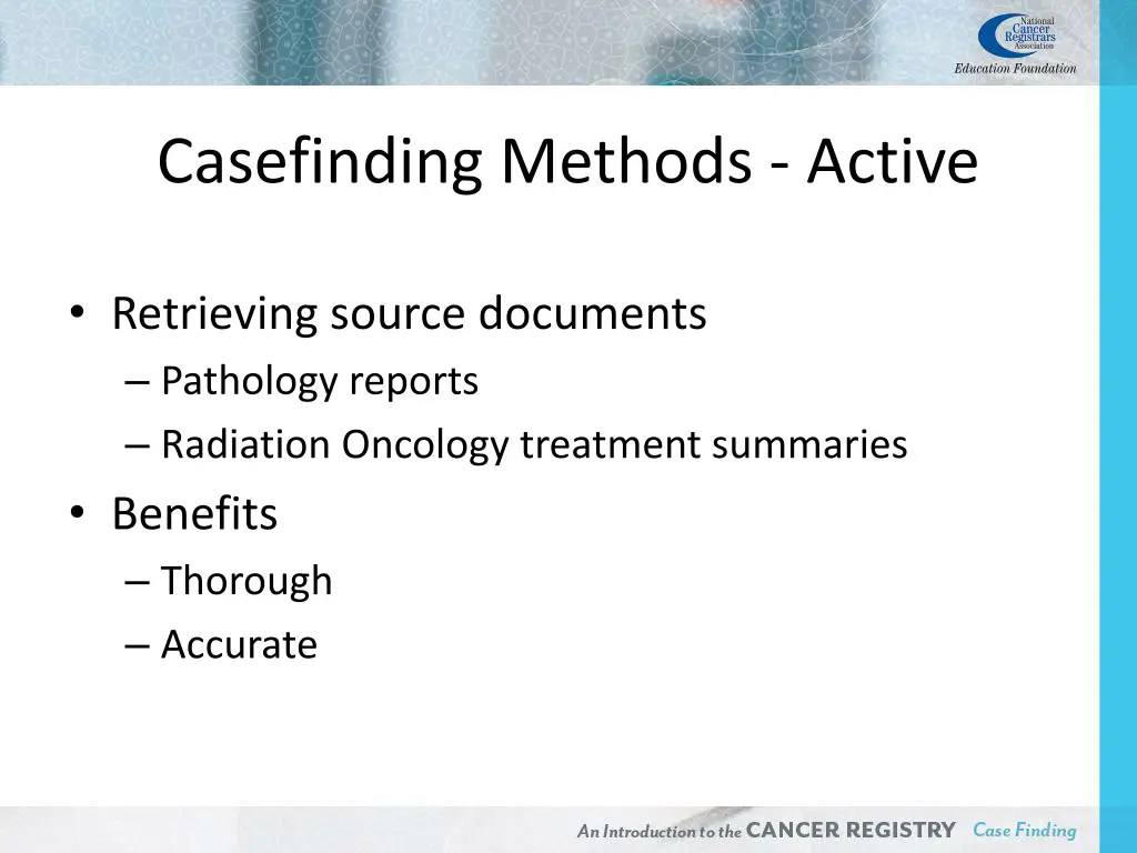 casefinding methods active