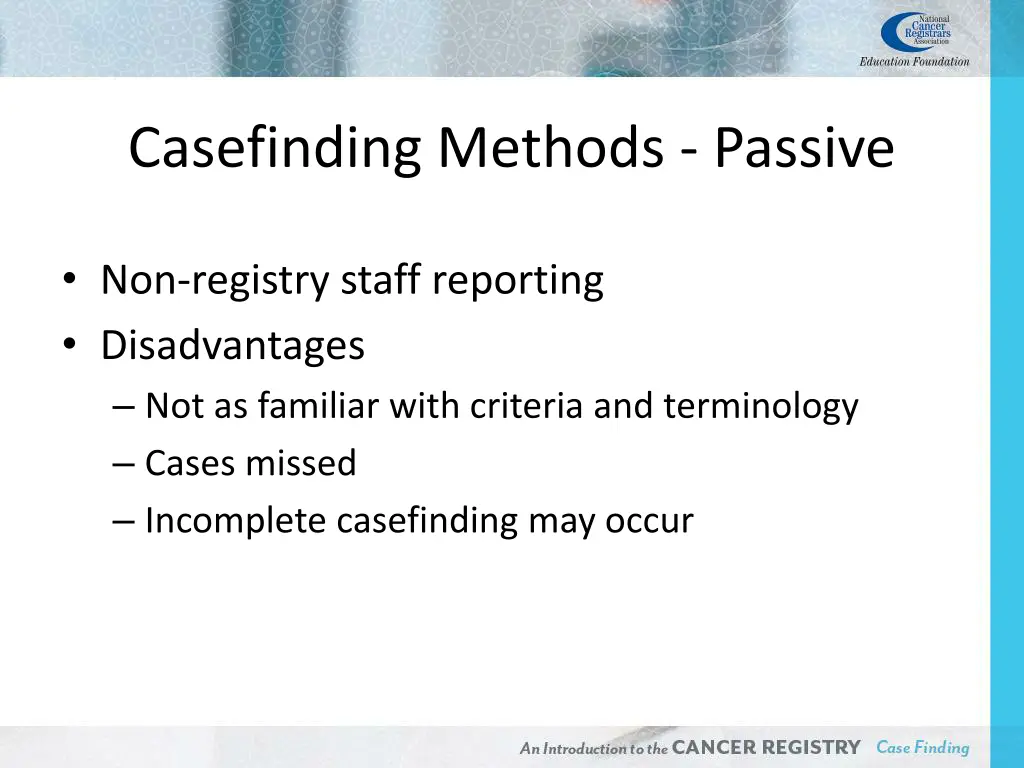 casefinding methods passive