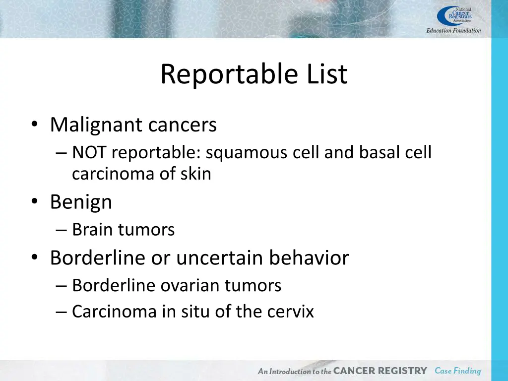 reportable list