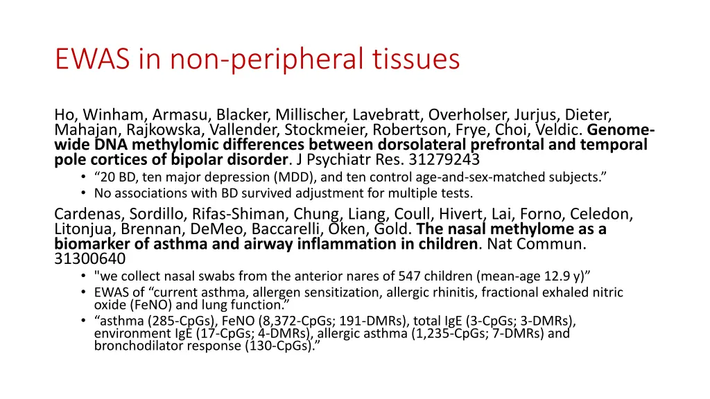 ewas in non peripheral tissues