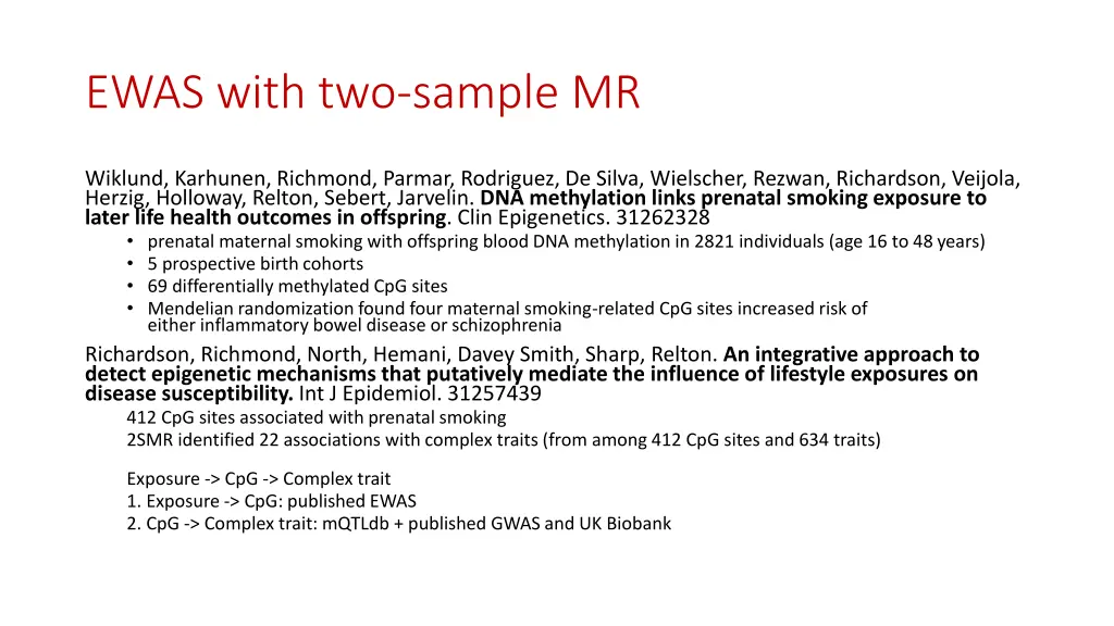 ewas with two sample mr