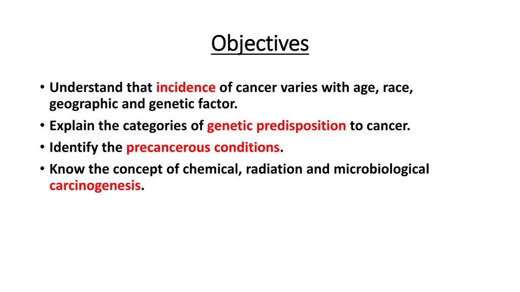 objectives objectives