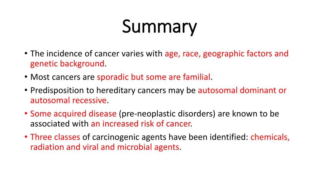 summary summary