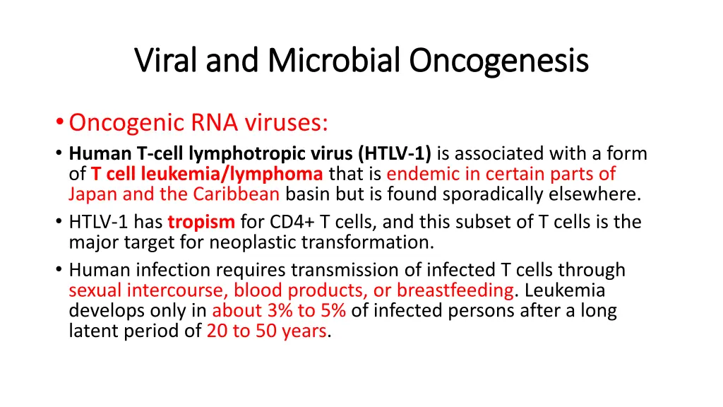 viral and microbial oncogenesis viral