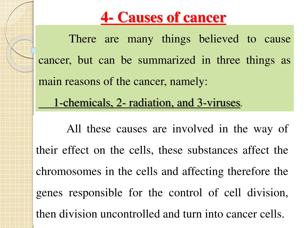4 causes of cancer