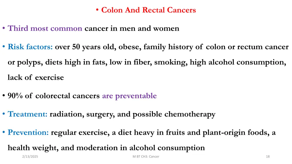 colon and rectal cancers