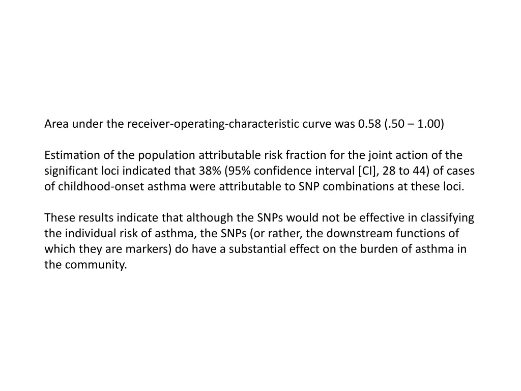 area under the receiver operating characteristic