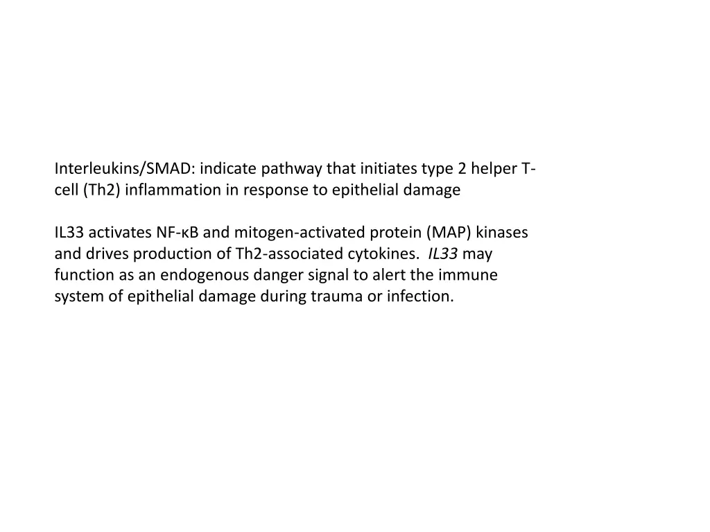 interleukins smad indicate pathway that initiates