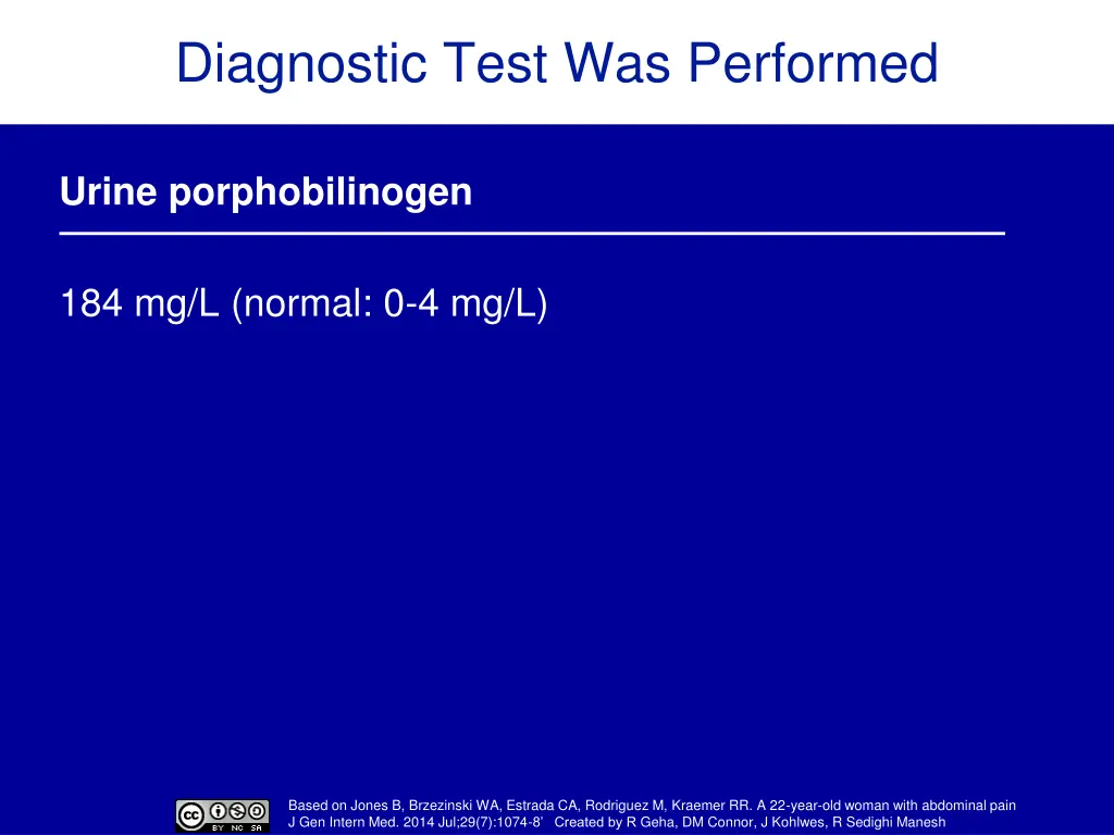 diagnostic test was performed