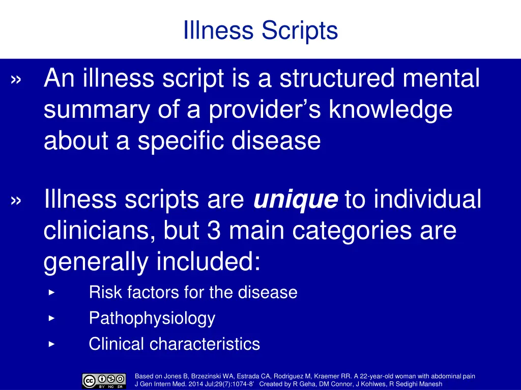 illness scripts