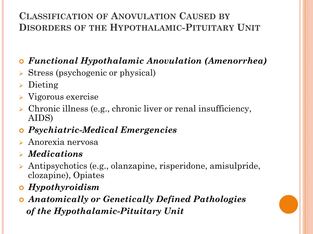 c lassification of a novulation c aused