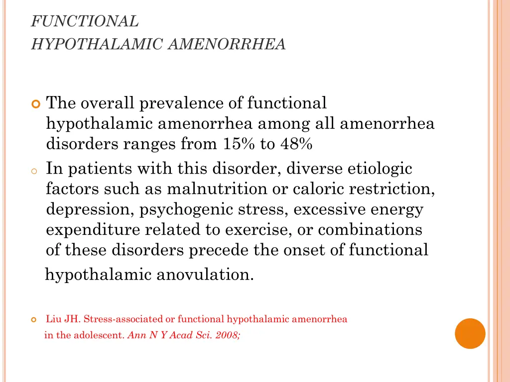 functional hypothalamic amenorrhea