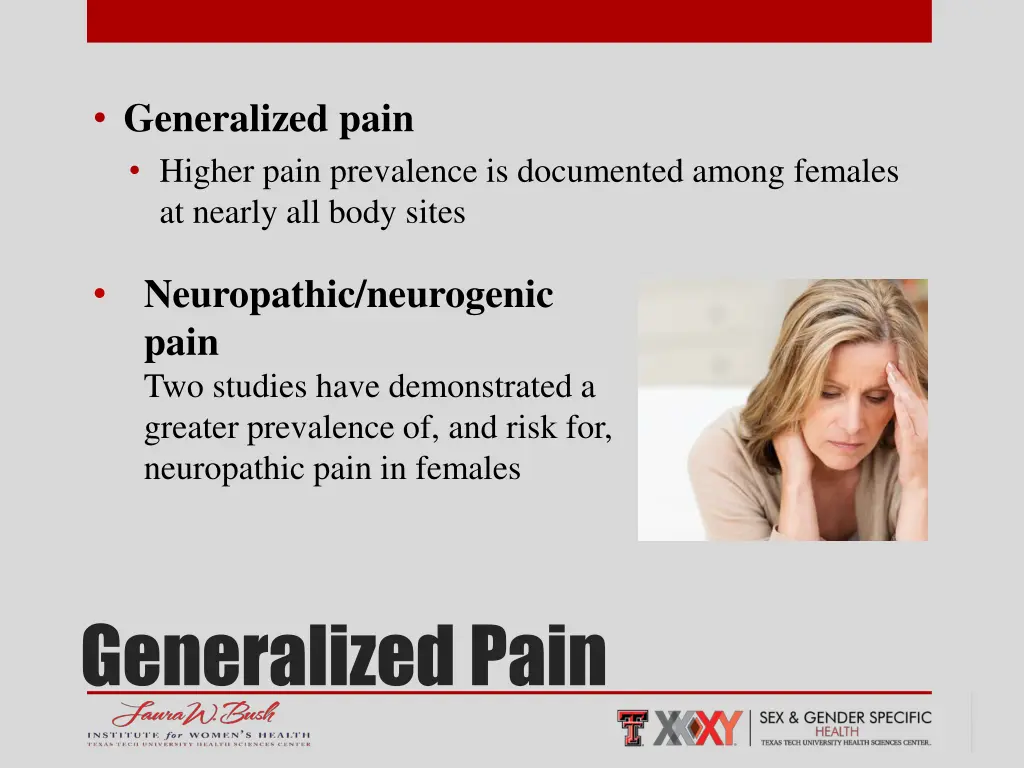 generalized pain higher pain prevalence