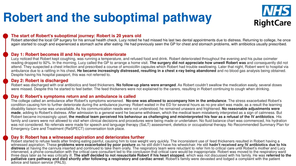 robert and the suboptimal pathway