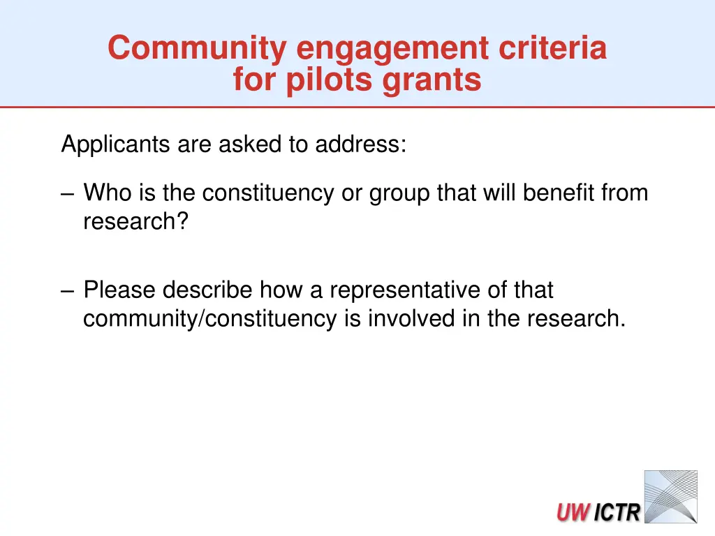 community engagement criteria for pilots grants