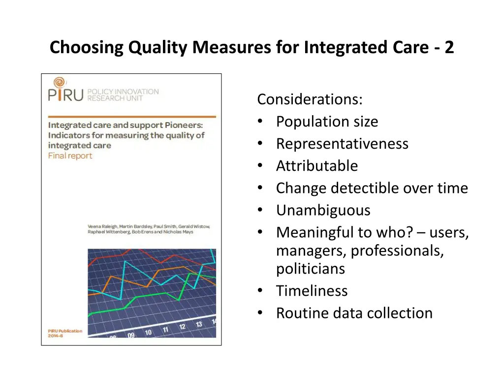 choosing quality measures for integrated care 2