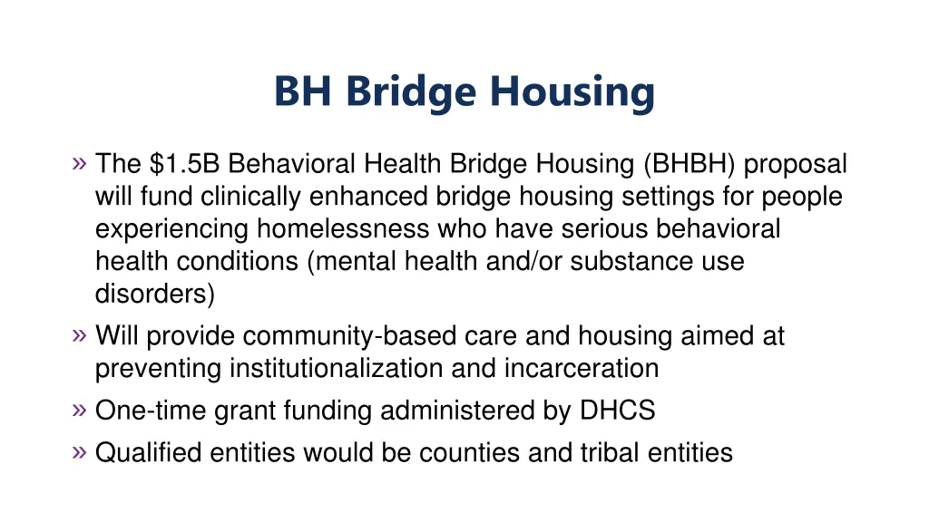 bh bridge housing