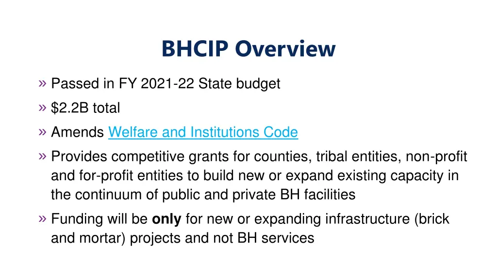 bhcip overview